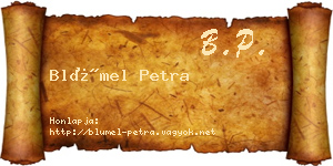 Blümel Petra névjegykártya