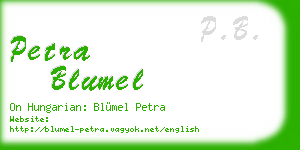 petra blumel business card