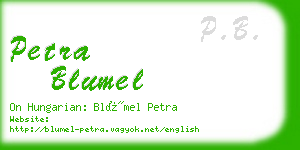 petra blumel business card